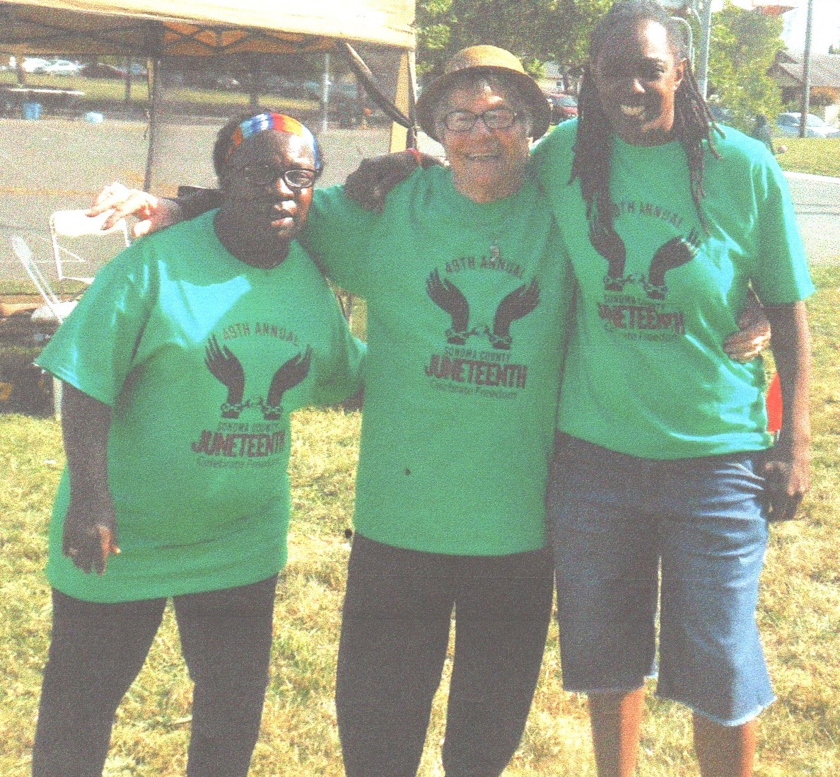Nancy Rogers, Elaine Holtz, and Tina Rogers at the 49th Annual Juneteenth