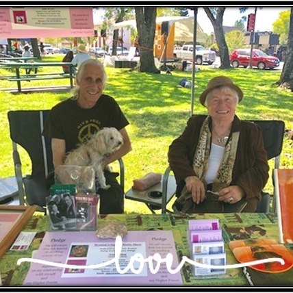 Ken Norton and Elaine Holtz at Women's Spaces Booth at the Petaluma Progressive Festival August 2019