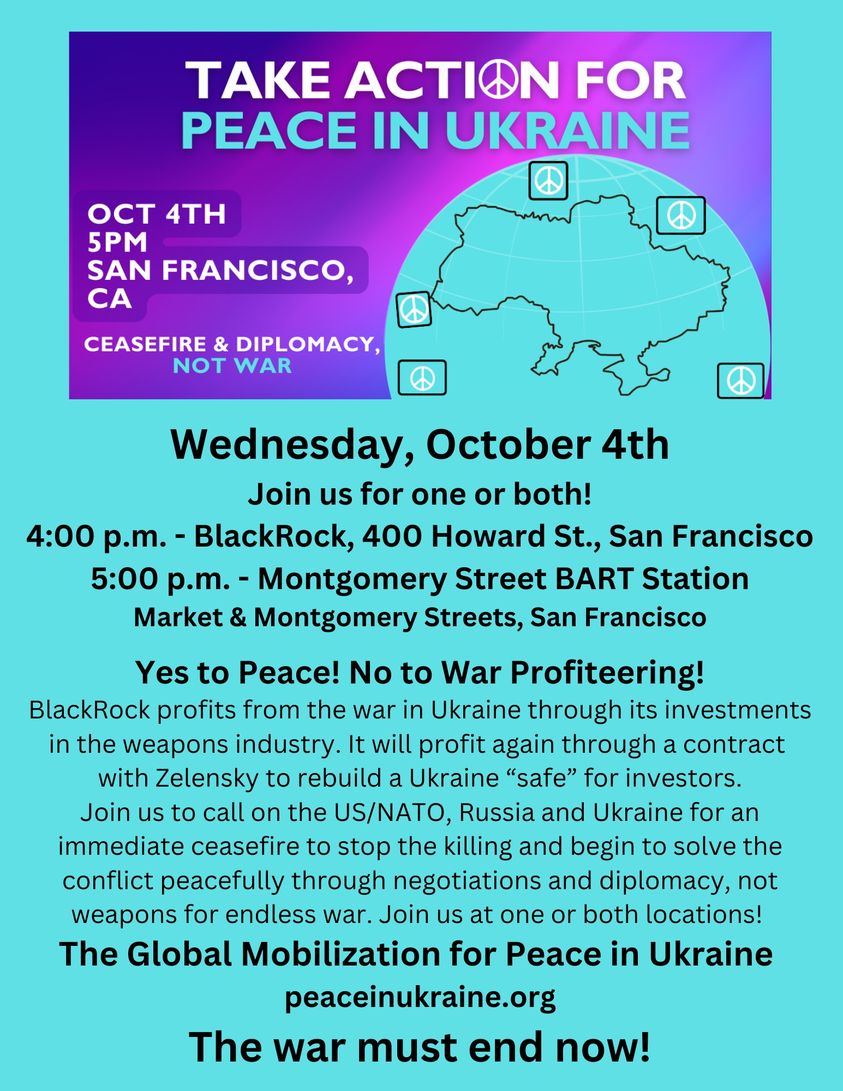 Take Action for Peace in Ukraine rally 10/4/2023