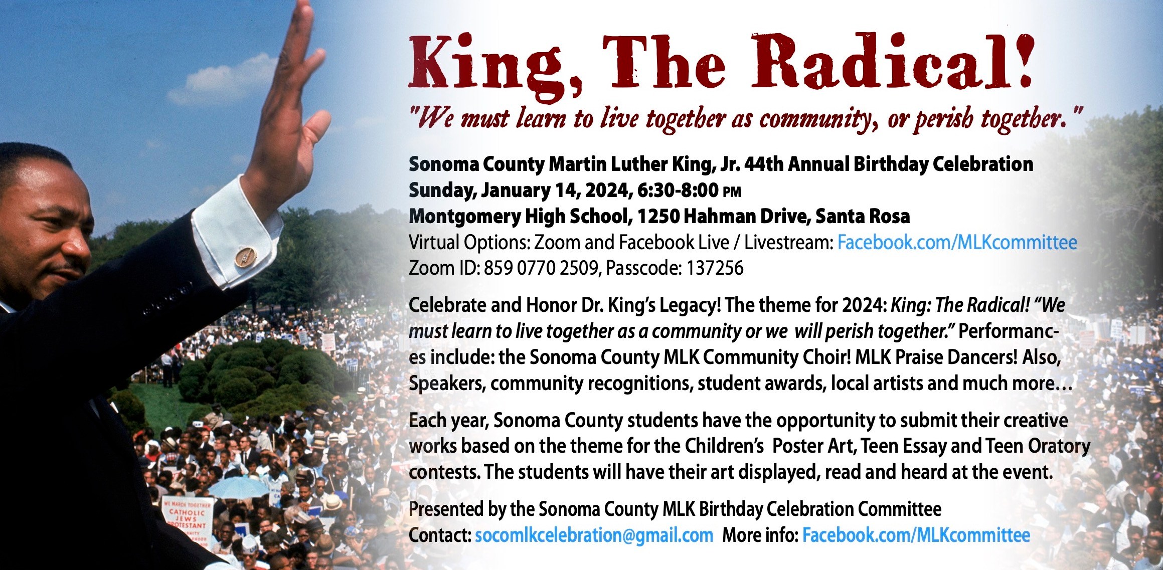 MLK Birthday Celebration January 14, 2024