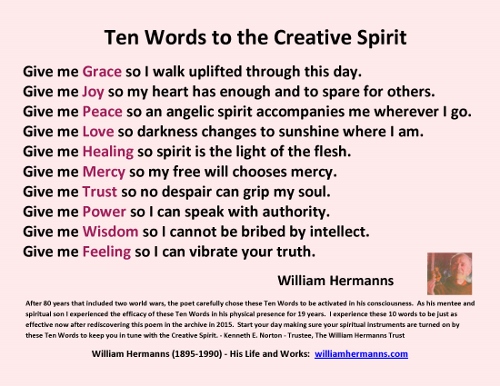 Ten Words to the Creative Spirit by William Hermanns