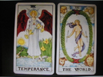 Tarot Reading 2012 Temperance a The World (Ryder-Waite)