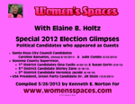 Glimpses at 2012 Candidates title page of Women's Spaces Show filmed 5/26/2012