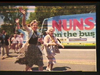Nuns on the Bus with Sister Simeone Campbell waving