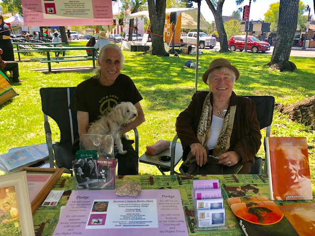 Elaine, Ken and Rosey at the Women's Spaces booth at the Petaluma Progressive Fesitval 8/25/2019