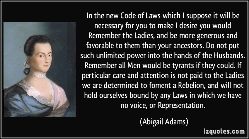 Abigail Adams letter to John Adams: Remember the Ladies