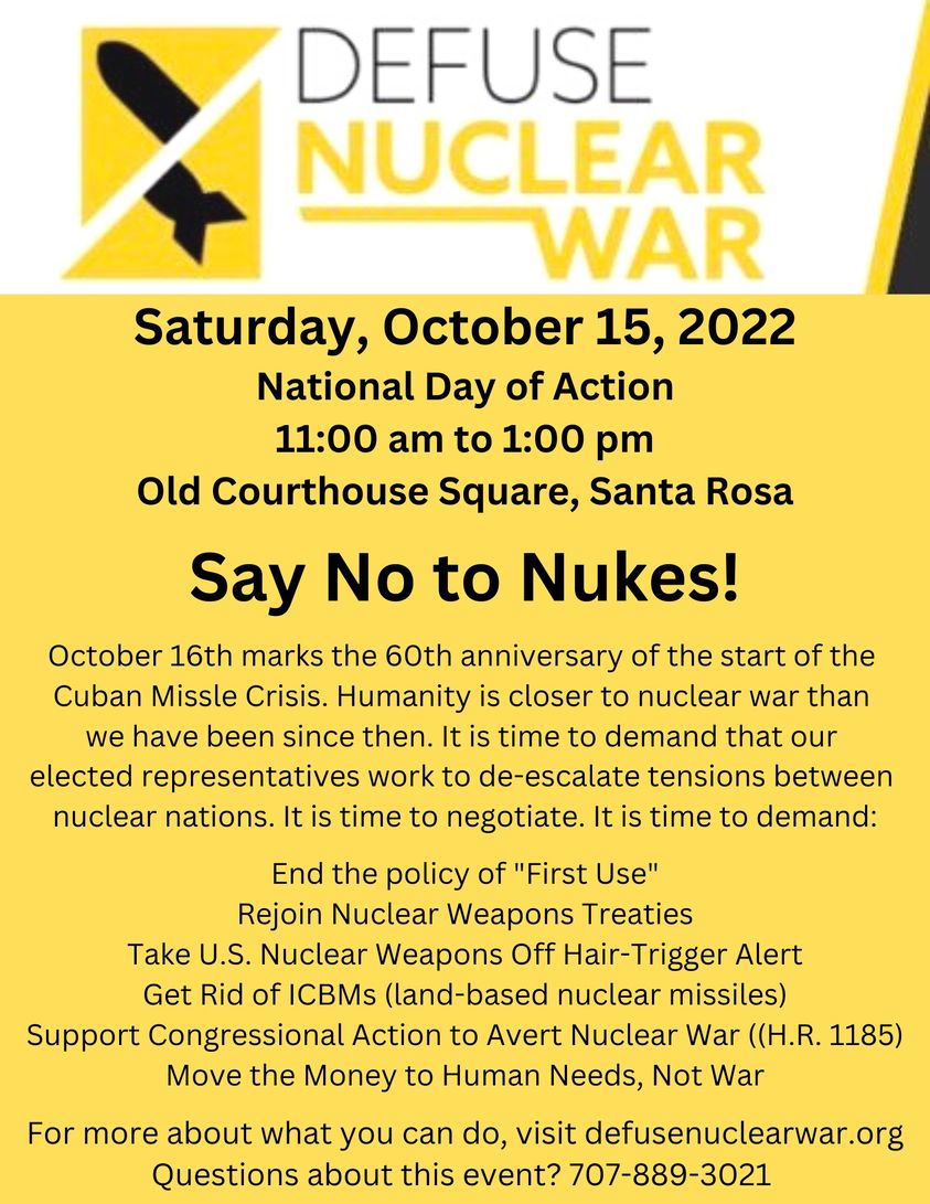 Defuse Nuclear War Rally, Santa Rosa, CA