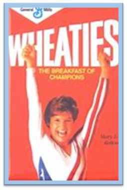 Mary Lou Retton on Wheaties Cereal Box - 1st woman