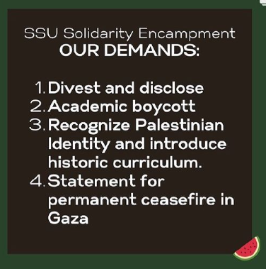 Demands of SSU-SJP encampment