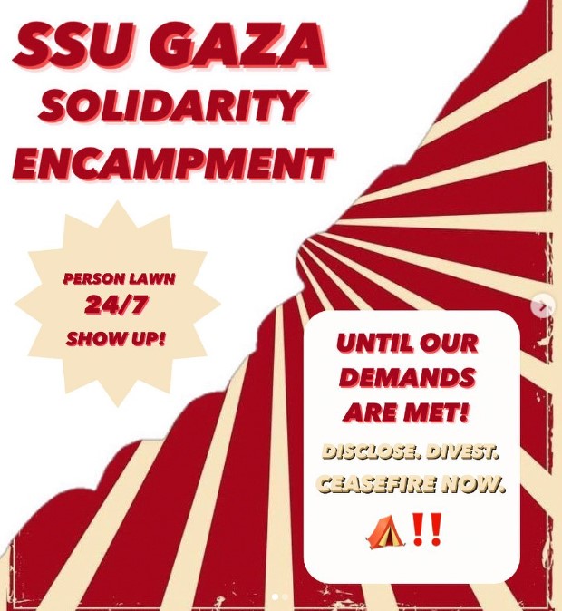 SSU Students for Justice in Palestine May 7t  Encampment
